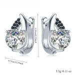 BLACK AWN madingi papuo&scaron;alai auskarai juodi akmeniniai sužadėtuvių auskarai moterims