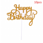 10 vnt Blizgantis popierius su gimtadieniu torto vir&scaron;us cupcake deserto dekoro reikmenys juoda