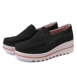 Moteri&scaron;ki madingi batai &bdquo;Lazy&ldquo; Natūralios odos batai su stora apačia &bdquo;Plei&scaron;to formos platforma&ldquo; Batai Moteri&scaron;ki batai 37 juoda