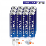 PALO 1.5V AAA ličio jonų baterija 1110mWh ličio polimero USB įkraunama ličio USB baterija AAA + USB kabelis 12PCS
