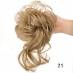 LUPU Netvarkinga Chignon Donut Hair Bun Scrunchies Elastinė plaukų virvė Guminė juosta Sintetinė garbanota plauko papuo&scaron;alas Juodai rudi netikri plaukai