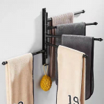 Rank&scaron;luosčių laikiklis Porte Serviettes Salle Bain Virtuvės vonios kambarys Toalha Banheiro Klijai Rank&scaron;luosčių kabykla Sieninis laikiklis 5 strokes juoda