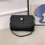 Naujo dizaino moteri&scaron;kas pečių krep&scaron;ys Vintage Punk Skull Tote Black Leather Crossbody Krep&scaron;iai Madingi Rivet Hot INS Puiki kokybė juoda