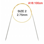 43/60/120 cm mezgimo adatos nerūdijančio plieno &bdquo;pasidaryk pats&ldquo; žiedas, nėrimo adatos megztinis 2.75mm*100cm