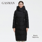 GASMAN 2021 Nauja žieminė pūkinė striukė, moteri&scaron;ka ilga, stora paltai su gobtuvu, &scaron;ilta moteri&scaron;ka prekės ženklo medvilniniai drabužiai Eleganti&scaron;kas retro parkas 8197 S juoda