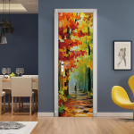 Lipnūs durų lipdukai 3D tapetai vinilo nuimami vandeniui atsparūs sienų tapetai, skirti vidaus durims namų biuro dekoravimui 77x200cm
