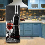 Prabangūs &scaron;aldytuvo lipdukai durų dangtis Lipnus vinilinis &scaron;aldytuvo lipdukas Juoda gėlių tapetai &scaron;aldiklio dekoratyvinė plėvelė 60x180cm(1pcs)