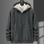 Žieminės ki&scaron;enės su užtrauktuku Vyri&scaron;ka &scaron;ilta striukė stora vilna, terminis paltas Vyri&scaron;kas vėjo striukės laisvalaikio striukės plius dydis 6XL 7XL 8XL XXXL tamsiai pilka spalva