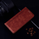 Verslo odinis atverčiamas piniginės dėklas, skirtas Apple iPhone XS Max X XR 6 8 7 Plus 13 12 11 Pro Huawei Honor Xiaomi Redmi Poco Samsung Galaxy knygų vir&scaron;elių dėklai Huawei P30 ruda