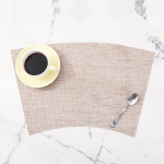 12 PVC sektoriaus padėkliukų rinkinys valgomojo stalui. Padėkliukų rinkinys. Lininiai padėkliukai. Stalo aksesuarai. Puodelio, vyno dekoratyvinis padėkliukas. Padėkliukai stalui. 12Pcs abrikosas