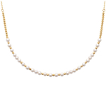 Les Tr&eacute;sors De Lily [R5786] - Collier Plaqu&eacute; Or 'Sissi' blanc dor&eacute; - 45 cm 4 mm