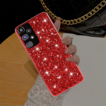 Prabangus Bling Glitter telefono dėklas, skirtas Samsung Galaxy S23 S22 S21 FE Ultra Plus A14 A23 A33 A53 A73 A22 A32 A53 A72 A12 A51 M23 M32 4G 5G mink&scaron;tas TPU dangtelis Samsung Galaxy S21 raudona