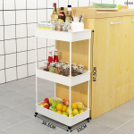 2/3/4 pakopų plonas laikymo krep&scaron;elis virtuvės vonios kambarys tvarkyklės lentyna mobilios lentynos, susukamas vežimėlis su ratukais, kilnojamas tarpas 38.5*22*67.5cm balta