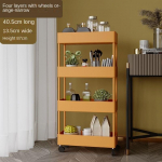 2/3/4 sluoksnio siauro tarpo laikymo stovas virtuvės vonios lentynos Organizatorius Mobilus plonas laikymo krep&scaron;elis su ratu vežimėliu Taupykite vietą 4 layers 40.5*13.5*87cm oranžinė