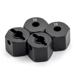 Aliuminio lydinio 12 mm ratų pavaros &scaron;e&scaron;iabriaunis stebulės adapteris su kai&scaron;čiais, skirtas Axial SCX10 90046 Tamiya 10mm juoda