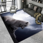 Vilko kilimas 3D gyvūnų grindų kilimėlis vonios kambariui didelis flanelinis kilimas svetainės miegamojo baldams kilimėlis poilsio kilimas prie lovos 80x120cm 1pcs