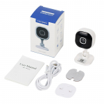 VAORLO A3 mini belaidė Wi-Fi kamera naktinio matymo dvipusio kalbėjimo 360&deg; sukimosi, skirta kompiuterio kameros programėlės valdymo palaikymui 64G TF kortelė balta