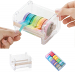 40 rulonų Washi juostos rinkinys su Washi juostos pjaustytuvu, Washi Tape Colorful įvairiaspalvis