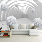 Nuotraukų tapetai Abstraktus tunelio dekoras 3D apskritimas kamuolys Svetainė Sofa Televizoriaus fonas Sieninė namų freska 620 cm(W) x 330 cm(H)