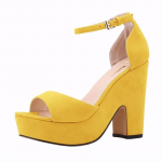 Vasariniai sandalai su kulk&scaron;nies dirželiu 12 cm Moteri&scaron;ki pompos Sexy Peep Toe Kvadratiniai auk&scaron;takulniai Moteri&scaron;ki batai Flock platforma vestuviniai batai 39