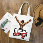 Yujiro Baki Hanma Canvas pirkinių pečių krep&scaron;ys Eco Grappler Fighting Fighter Anime rankinė Daugkartinio naudojimo bakalėjos parduotuvių krep&scaron;iai 24*26cm