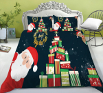 Kalėdinis patalynės komplektas antklodė ir pagalvės užvalkalas karalienės karaliaus pilno dydžio dvigulė lova &scaron;ventinė dovana namų patalynė EU Single 135x200cm