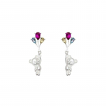 Pinkdudu Fashion Daugiaspalvis Kalnų kri&scaron;tolas Balloon Bear Drop Auskarai Kūrybiniai Saldūs Mieli Auskarai su gyvūnais moterims Papuo&scaron;alai PD1462 įvairiaspalvis