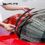 Skirta &bdquo;Tesla Model3&ldquo; uodega, juoda anglies pluo&scaron;to grūdėtumo galinis spoileris, lango vandenį sulaikantis sparnas, automobilio priedai