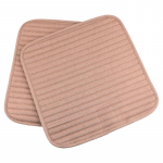 2 Pcs O SHI CAR Universal Square Front Seat Cushion Summer Artificial linen Car seat-Cover Protection Pad for All Cars SUV 2 cushion- Brown beige