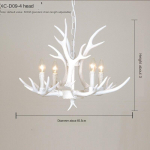 Pure White Antler Svetainės miegamasis Jaukus Antler valgomojo lubų &scaron;viestuvas 4 head bulb balta