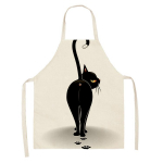 Maisto gaminimas Kepimas Virėjo prijuostė Juoda miela katės ra&scaron;tas Virtuvė Prijuostė be rankovių Lininė seilinukas Namų vyri&scaron;ka ir moteri&scaron;ka valymo prijuostė 47X38CM