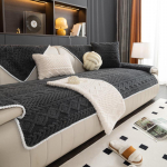 Svetainės sofos užvalkalai Neslystantis sofos užvalkalas Chaise Lounge Sofa Kilimėlis Nordic universalus kampinis sofos rank&scaron;luostis 90x240cm tamsiai pilka spalva