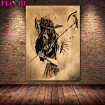 Shaman Witch Vintage Wall Art Drobės Tapyba Abstract Wizard Pastor Senoviniai plakatai ir spaudiniai 21cm&times;30cm NoFrame