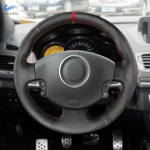Skirta Renault Megane 2 2003 2004 - 2008 Kangoo 2008 Scenic 2 2003 - 2009 Automobilio vairo dangtelio apdaila juoda oda su raudona spalva black