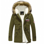 Parka Vyri&scaron;ki Paltai Žieminė Striukė Vyrams Liekninanti Pa&scaron;iltinta Kailiu su Gobtuvu Vir&scaron;utinis Drabužis &Scaron;iltas Paltas Vir&scaron;utinio Prekės Ženklo Drabužiai 2XL armijos žalia spalva
