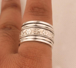 Sukamas žiedas 925 svarų sterlingų sidabro žiedas, rankų darbo boho dizainerio žiedas, unisex dovanų žiedas, metinių gimtadienio dovana, sidabriniai papuo&scaron;alai 6