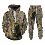 Rudens ir žiemos gyvūnai lapai kamufliažiniai 3D sportiniai kostiumai vyrams lauke su užtrauktuku. S