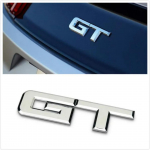 GT 3D ABS Automobilio Automatinis Ženklelis Emblema Lipdukas Chromo Stilius Tiuningas Automobiliui sidabras