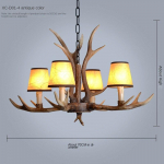 Namų dervos ragų liustra senovinių spalvų lempos gaubtas &Scaron;iltas restoranas Svetainė Dekoratyvinės ragų lempos ir žibintai 4 head light