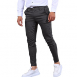 Vyri&scaron;kos kelnės Slim Fit Vidurio juosmens Vienspalvės Mink&scaron;tos Kvėpuojančios Ki&scaron;enės Verslo stiliaus Užtrauktukas Mygtukas Užsegamas Iki kulk&scaron;nies Vyri&scaron;kos Kelnės Pie&scaron;tukinės Kelnės L tamsiai pilka spalva