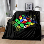 3D R-Rubiko kubo ra&scaron;to flanelinis &scaron;iltas mink&scaron;tas jaukus pledas namams kelionėms lovos užtiesalas gimtadienio dovana 75cm x 90cm