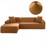 Svetainės sofos užvalkalai Elastingas kietas kampinis sofos užvalkalas L formos Chaise Longue Slipcovers Kėdės apsauga 235-300cm kupranugaris