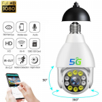 1080P 360&deg; WiFi belaidė stebėjimo kamera RC naktinio matymo automatinė kūno sekimo signalizacija, 8x skaitmeninis priartinimas, apsauginis kūdikio monitorius