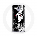 Coque pour Samsung Galaxy J6 2018 Sangoku Naruto Luffy one piece Dragon Ball Z fond noir et blanc anime manga