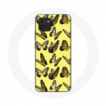 Coque pour Samsung Galaxy A03 Papillons Fond Jaune juoda