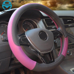 DERMAY New Arrival 7Colors 37-38cm Car Steering Wheel Cover Leather Size M for VW Skoda Chevrolet Ford Nissan etc. 95% Cars violetinė
