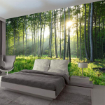 Mi&scaron;ko tapetai 3D Žalias mi&scaron;kas Gamta Peizažas Svetainės Miegamojo Fono Tapetai Namų dekoras 250 cm(W) x 160 cm(H)