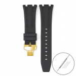 Fluoro gumos dirželis skirtas Audemars Piguet Royal Oak 15400 15500 26331 Butterfly sagtis Vyri&scaron;kas Mink&scaron;tas FKM Pakeiskite laikrodžio apyrankę AP 26mm 26mm