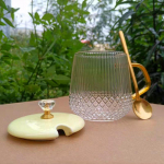 Kūrybingas skaidrus stiklinis puodukas didelės talpos kavos puodelis pieno puodelis pusryčių puodelis vandens puodelio gėrimo rinkinys