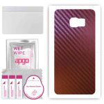apgo skin sticker film foil vinyl for the BACK compatible with Samsung Galaxy S6 Edge Plus SM-G928F, scratch-resistant, easy to install - Carbon Chame